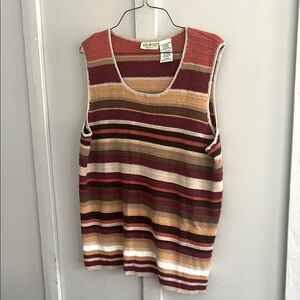 Striped Sleeveless Knit Top